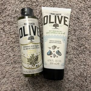 Pure Greek Olive shower gel and body cream. New, never opened.